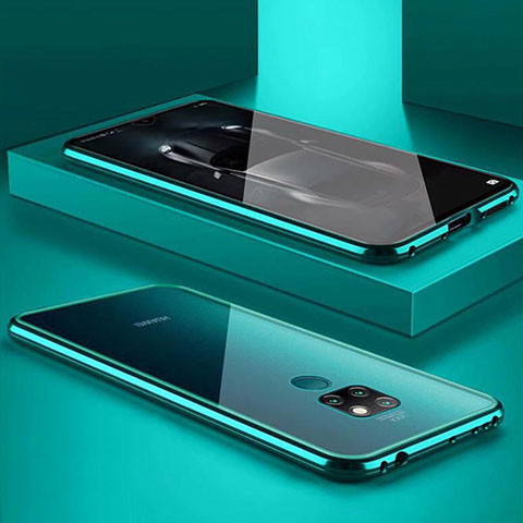Handyhülle Hülle Luxus Aluminium Metall Rahmen Spiegel 360 Grad Tasche M02 für Huawei Nova 5i Pro Grün