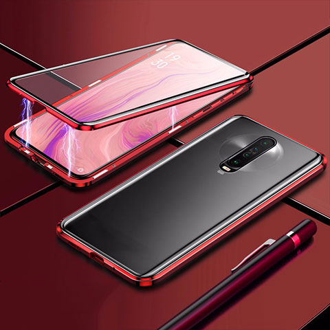 Handyhülle Hülle Luxus Aluminium Metall Rahmen Spiegel 360 Grad Tasche M04 für Xiaomi Redmi K30i 5G Rot