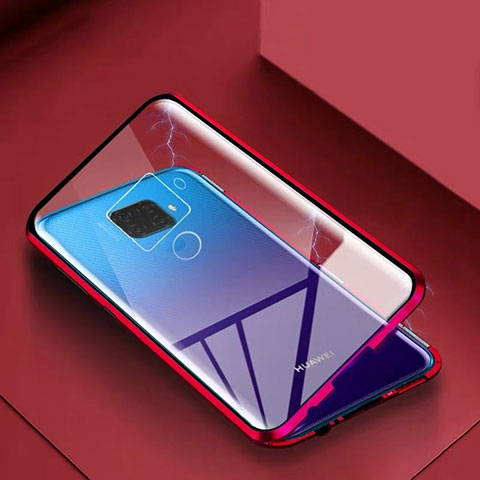 Handyhülle Hülle Luxus Aluminium Metall Rahmen Spiegel 360 Grad Tasche M07 für Huawei Nova 5z Rot