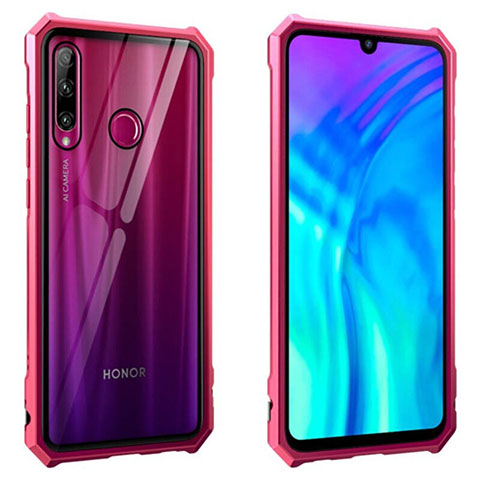 Handyhülle Hülle Luxus Aluminium Metall Rahmen Spiegel 360 Grad Tasche T02 für Huawei Honor 20i Rot