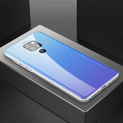 Handyhülle Hülle Luxus Aluminium Metall Rahmen Spiegel 360 Grad Tasche T02 für Huawei Mate 20 Violett