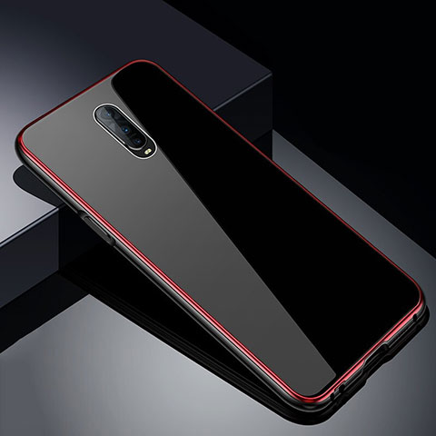 Handyhülle Hülle Luxus Aluminium Metall Rahmen Spiegel 360 Grad Tasche T02 für Oppo R17 Pro Rot