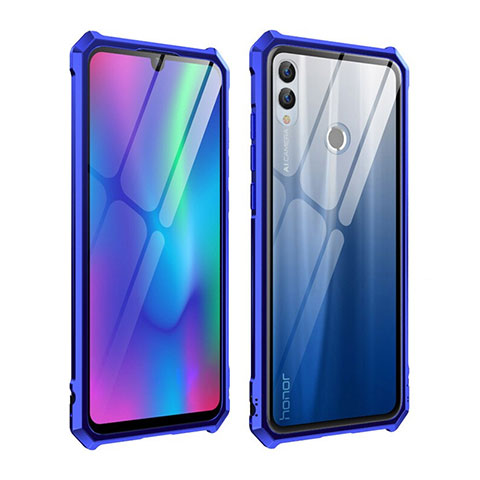 Handyhülle Hülle Luxus Aluminium Metall Rahmen Spiegel Tasche für Huawei Honor 10 Lite Blau