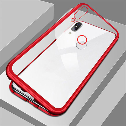 Handyhülle Hülle Luxus Aluminium Metall Rahmen Spiegel Tasche für Huawei Honor V10 Lite Rot