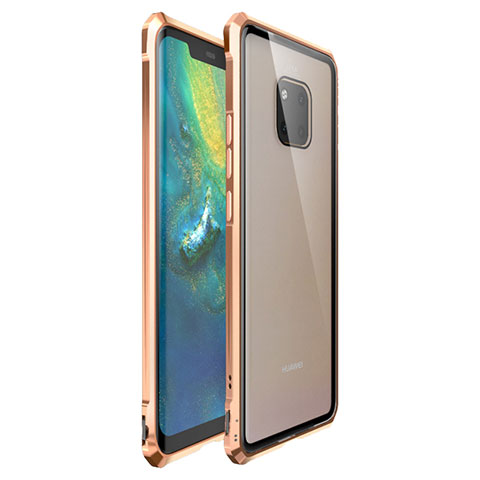 Handyhülle Hülle Luxus Aluminium Metall Rahmen Spiegel Tasche für Huawei Mate 20 Pro Gold