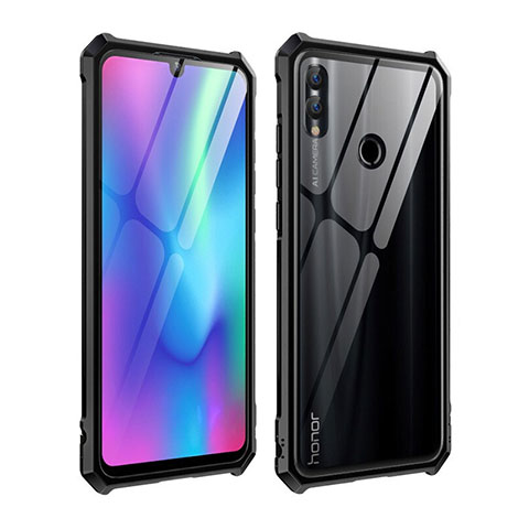 Handyhülle Hülle Luxus Aluminium Metall Rahmen Spiegel Tasche für Huawei P Smart (2019) Schwarz