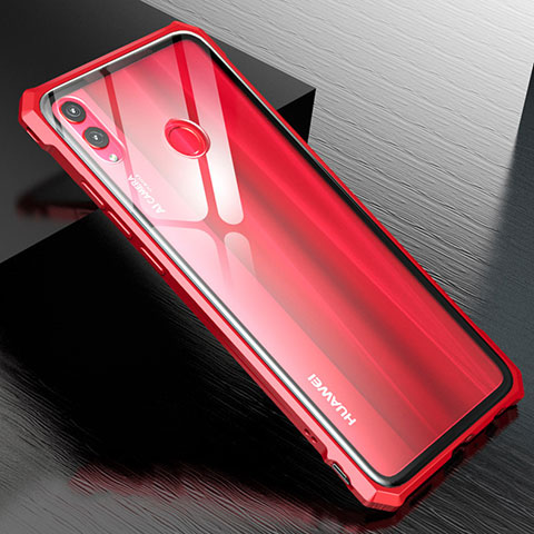 Handyhülle Hülle Luxus Aluminium Metall Rahmen Spiegel Tasche M01 für Huawei Honor V10 Lite Rot