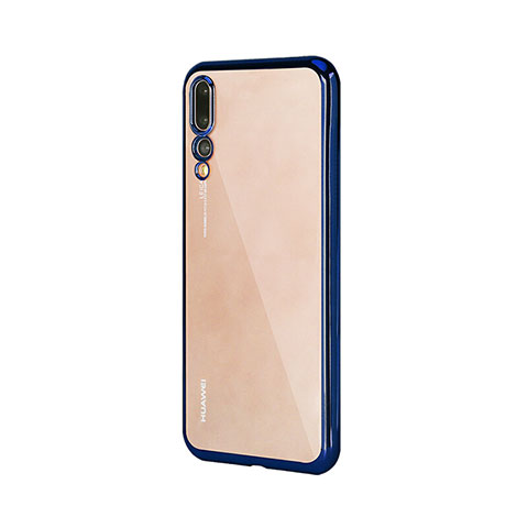 Handyhülle Hülle Luxus Aluminium Metall Rahmen Spiegel Tasche M04 für Huawei P20 Pro Blau