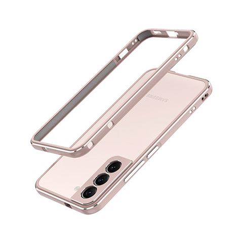 Handyhülle Hülle Luxus Aluminium Metall Rahmen Tasche A01 für Samsung Galaxy S22 5G Rosegold