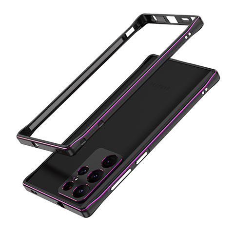 Handyhülle Hülle Luxus Aluminium Metall Rahmen Tasche A01 für Samsung Galaxy S23 Ultra 5G Violett