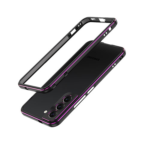 Handyhülle Hülle Luxus Aluminium Metall Rahmen Tasche A01 für Samsung Galaxy S24 Plus 5G Violett