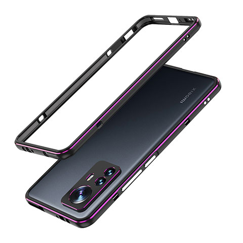 Handyhülle Hülle Luxus Aluminium Metall Rahmen Tasche A01 für Xiaomi Mi 12 5G Violett