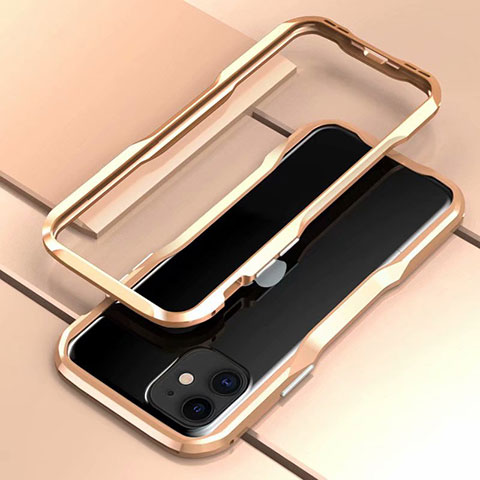 Handyhülle Hülle Luxus Aluminium Metall Rahmen Tasche für Apple iPhone 11 Gold