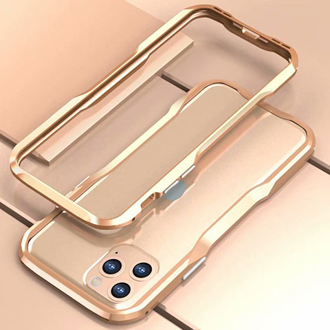 Handyhülle Hülle Luxus Aluminium Metall Rahmen Tasche für Apple iPhone 11 Pro Gold