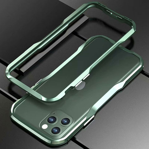 Handyhülle Hülle Luxus Aluminium Metall Rahmen Tasche für Apple iPhone 11 Pro Grün