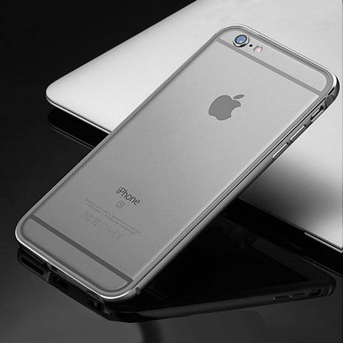 Handyhülle Hülle Luxus Aluminium Metall Rahmen Tasche für Apple iPhone 6 Grau