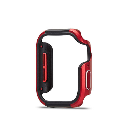 Handyhülle Hülle Luxus Aluminium Metall Rahmen Tasche für Apple iWatch 5 40mm Rot und Schwarz