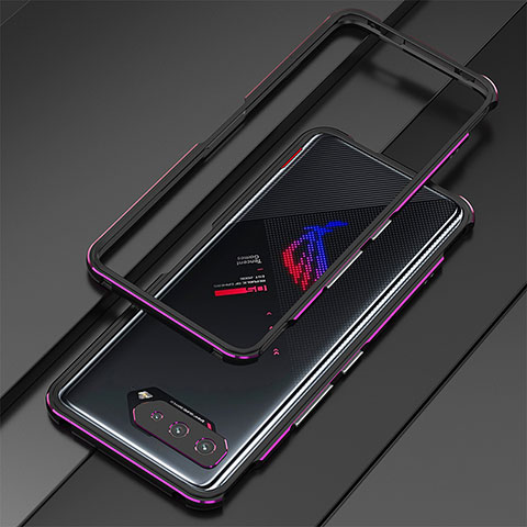 Handyhülle Hülle Luxus Aluminium Metall Rahmen Tasche für Asus ROG Phone 5 Pro Violett