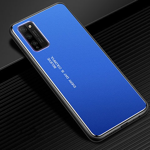 Handyhülle Hülle Luxus Aluminium Metall Rahmen Tasche für Huawei Honor 30 Lite 5G Blau