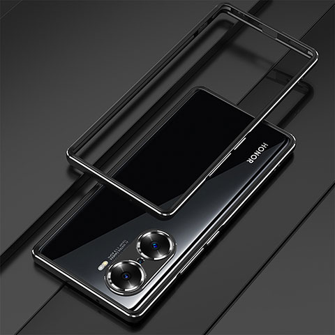 Handyhülle Hülle Luxus Aluminium Metall Rahmen Tasche für Huawei Honor 60 5G Schwarz