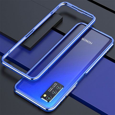 Handyhülle Hülle Luxus Aluminium Metall Rahmen Tasche für Huawei Honor View 30 5G Blau