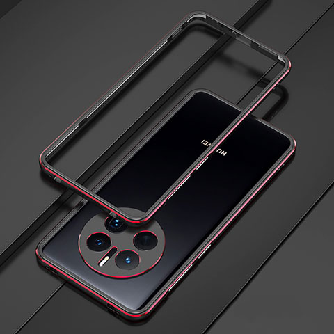 Handyhülle Hülle Luxus Aluminium Metall Rahmen Tasche für Huawei Mate 50 Rot und Schwarz