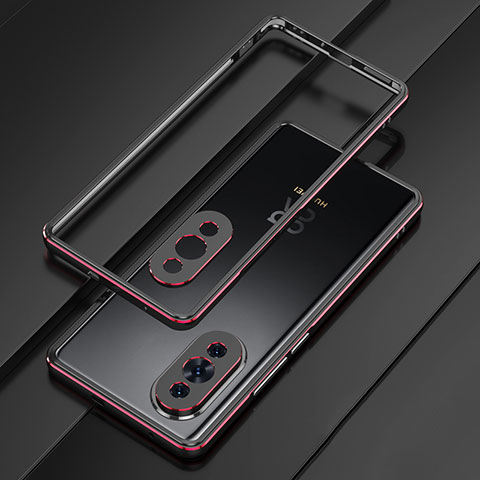 Handyhülle Hülle Luxus Aluminium Metall Rahmen Tasche für Huawei Nova 10 Pro Rot und Schwarz