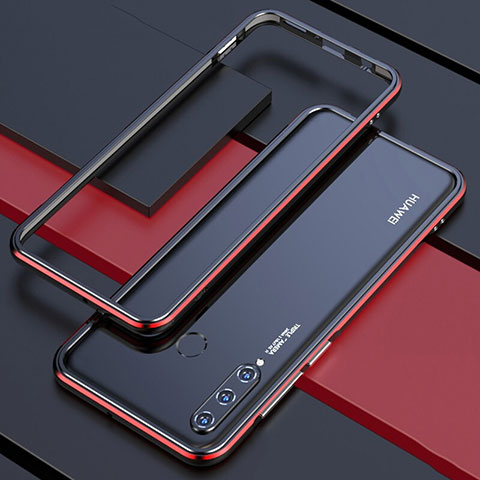 Handyhülle Hülle Luxus Aluminium Metall Rahmen Tasche für Huawei P30 Lite Rot