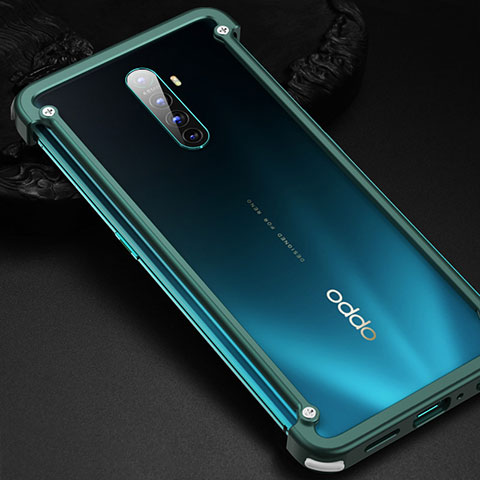 Handyhülle Hülle Luxus Aluminium Metall Rahmen Tasche für Oppo Reno Ace Grün