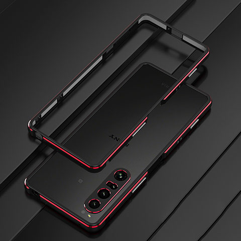Handyhülle Hülle Luxus Aluminium Metall Rahmen Tasche für Sony Xperia 1 IV SO-51C Rot