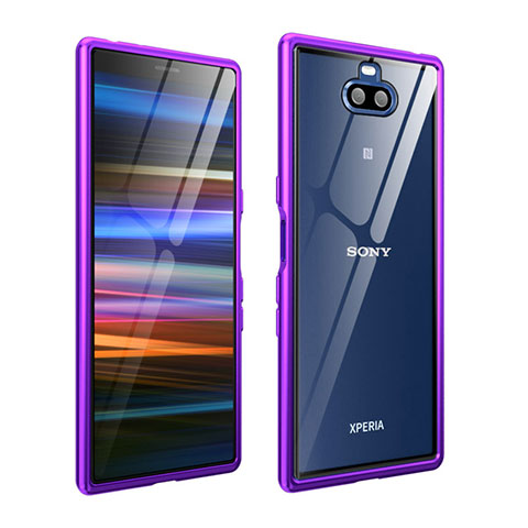 Handyhülle Hülle Luxus Aluminium Metall Rahmen Tasche für Sony Xperia XA3 Ultra Violett