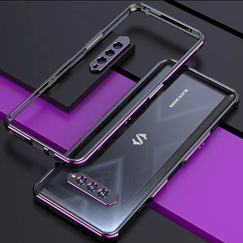 Handyhülle Hülle Luxus Aluminium Metall Rahmen Tasche für Xiaomi Black Shark 4S 5G Violett