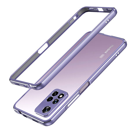 Handyhülle Hülle Luxus Aluminium Metall Rahmen Tasche für Xiaomi Mi 11i 5G (2022) Helles Lila