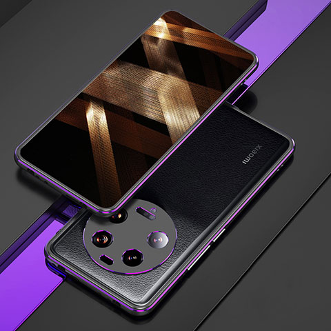 Handyhülle Hülle Luxus Aluminium Metall Rahmen Tasche für Xiaomi Mi 13 Ultra 5G Violett