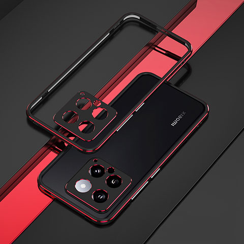 Handyhülle Hülle Luxus Aluminium Metall Rahmen Tasche für Xiaomi Mi 14 Pro 5G Rot