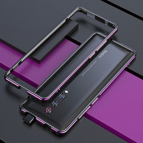 Handyhülle Hülle Luxus Aluminium Metall Rahmen Tasche für Xiaomi Redmi K20 Pro Violett