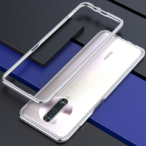 Handyhülle Hülle Luxus Aluminium Metall Rahmen Tasche für Xiaomi Redmi K30i 5G Silber