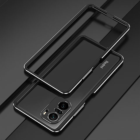 Handyhülle Hülle Luxus Aluminium Metall Rahmen Tasche für Xiaomi Redmi K40 Pro 5G Schwarz