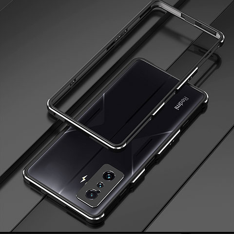 Handyhülle Hülle Luxus Aluminium Metall Rahmen Tasche für Xiaomi Redmi K50 Gaming 5G Schwarz