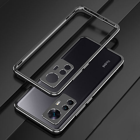 Handyhülle Hülle Luxus Aluminium Metall Rahmen Tasche für Xiaomi Redmi K50 Ultra 5G Schwarz