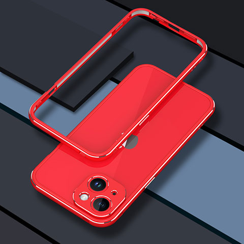 Handyhülle Hülle Luxus Aluminium Metall Rahmen Tasche JZ1 für Apple iPhone 13 Rot