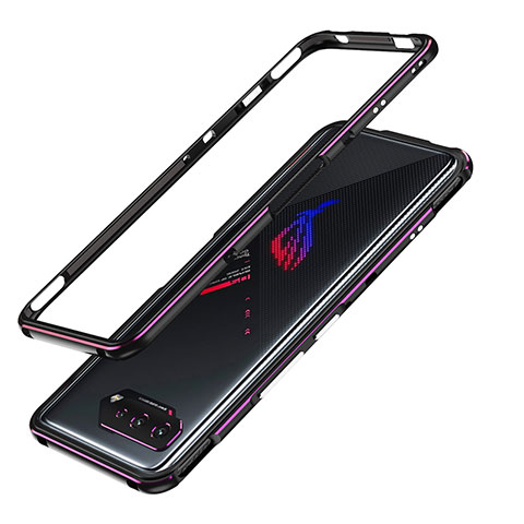 Handyhülle Hülle Luxus Aluminium Metall Rahmen Tasche JZ1 für Asus ROG Phone 5s Violett