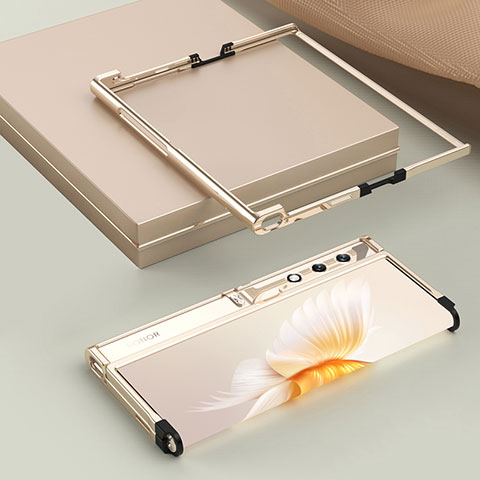 Handyhülle Hülle Luxus Aluminium Metall Rahmen Tasche JZ1 für Huawei Honor V Purse 5G Gold