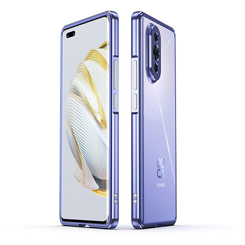 Handyhülle Hülle Luxus Aluminium Metall Rahmen Tasche JZ1 für Huawei Nova 10 Pro Helles Lila