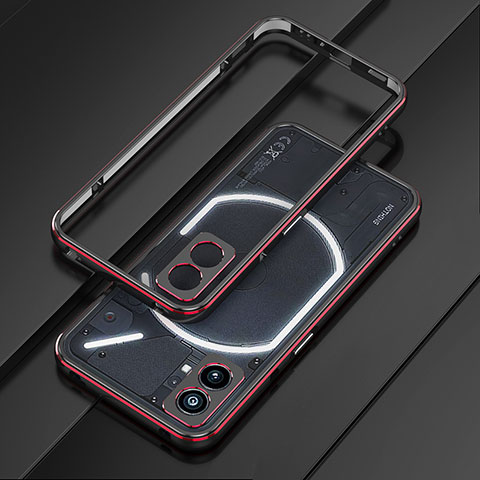 Handyhülle Hülle Luxus Aluminium Metall Rahmen Tasche JZ1 für Nothing Phone 2 Rot und Schwarz