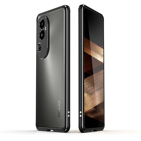 Handyhülle Hülle Luxus Aluminium Metall Rahmen Tasche JZ1 für Oppo Reno10 Pro+ Plus 5G Silber und Schwarz