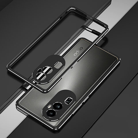 Handyhülle Hülle Luxus Aluminium Metall Rahmen Tasche JZ1 für Oppo Reno10 Pro+ Plus 5G Silber und Schwarz