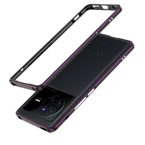 Handyhülle Hülle Luxus Aluminium Metall Rahmen Tasche JZ1 für Vivo X80 Pro 5G Violett