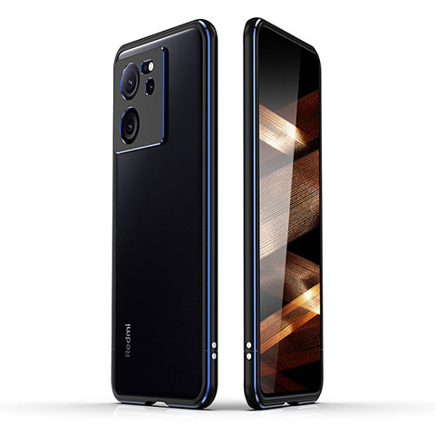 Handyhülle Hülle Luxus Aluminium Metall Rahmen Tasche JZ1 für Xiaomi Redmi K60 Ultra 5G Blau und Schwarz