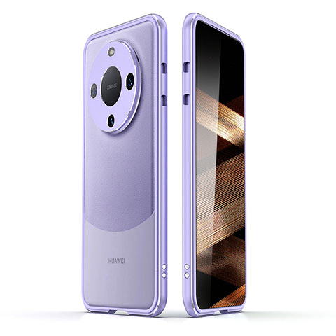 Handyhülle Hülle Luxus Aluminium Metall Rahmen Tasche JZ2 für Huawei Mate 60 Pro Violett